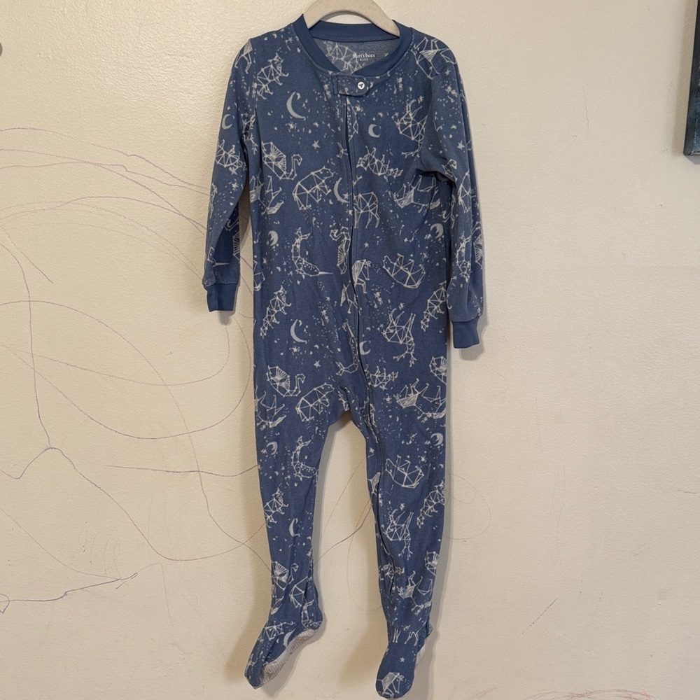Burt's Bees Navy Celestial Kids One Piece Pajamas (4t)
